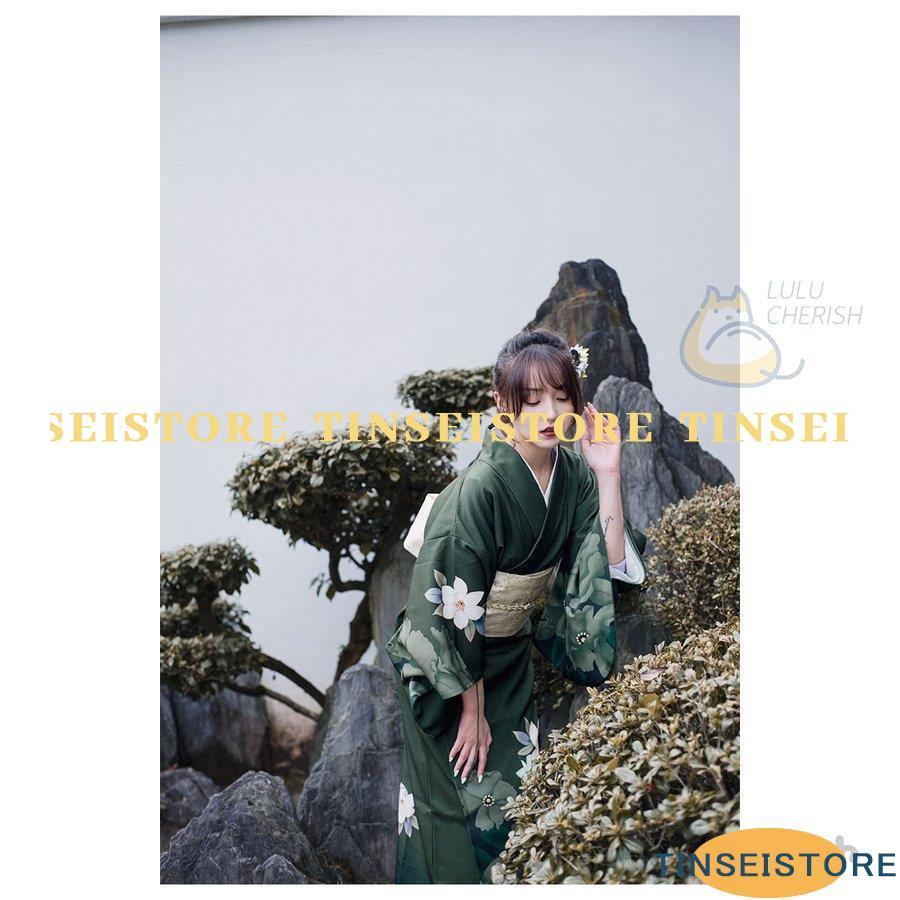 浴衣 ゆかた レディース 女性 緑 グリーン 洗える お出かけ お稽古
