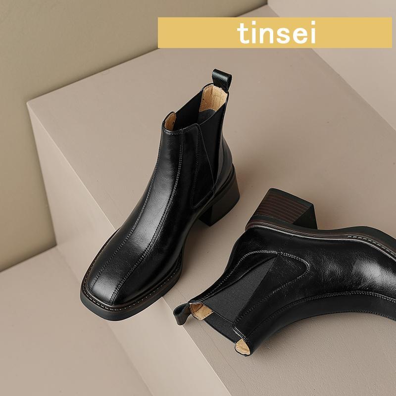【未使用品　現行品】レメ ブーツ サイドゴア　チェルシーブーツ 厚底 レザー eness エネス レザー サイドゴア チェルシー ブーツ st-7927-hm
