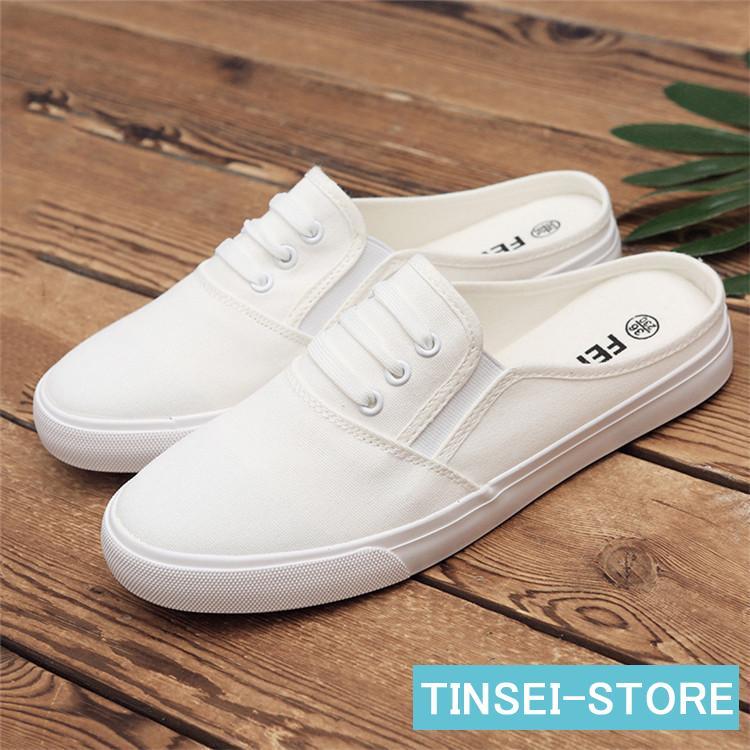 メンズ スリッポン スニーカーサンダル かかとなし スリッパ フラット