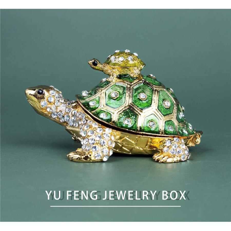 親子カメ動物ジュエリーボックス 可愛いクリスタル装飾の亀の置物 ピアス ネックレス 指輪 アクセサリー 小物入れ宝石箱 Ys Tiny Bird 通販 Yahoo ショッピング