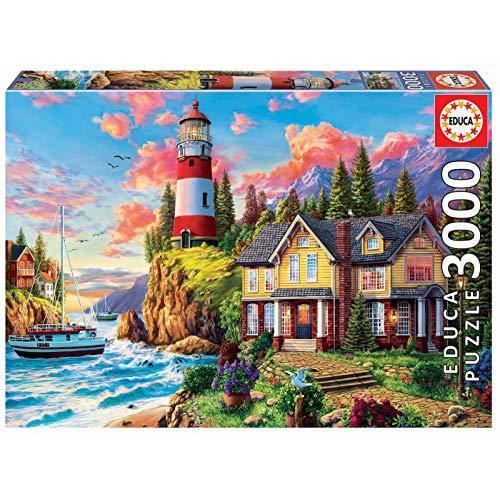 Educa Borras 18507 Educa Borr?s Lighthouse Near The Ocean 3000 Piece Jigsaw