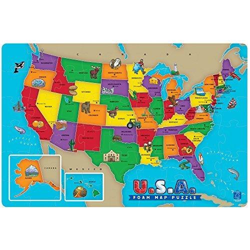 贈る結婚祝い Map Foam USA Insights Educational Puzzle Pieces 54 ジグソーパズル