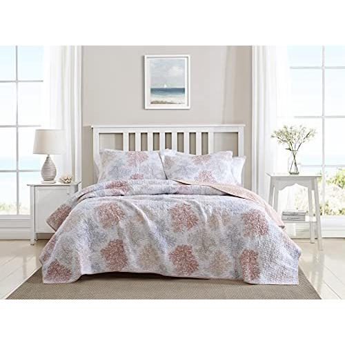 Laura Ashley Home Saltwater Collection Quilt Set 100% Cotton Reversible All Season Beddingの商品写真
