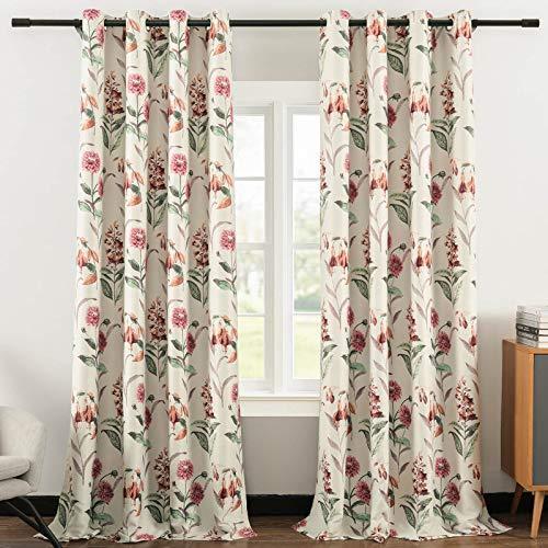 Leeva 2パネル遮光カーテン スライドドア用 エレガント モダン 赤い花 断熱遮光カーテン オフィスやスタジオに 52x96インチ Ys Tiny Bird 通販 Yahoo ショッピング
