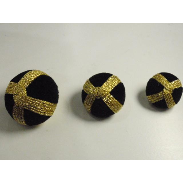 BG644 28mm 黒色別珍クルミ 金色刺繍糸 中世風 ジャケット コート コスプレ 衣裳 |  | 02