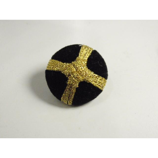 BG646 23mm 黒色別珍クルミ 金色刺繍糸 中世風 ジャケット コート コスプレ 衣裳 | 