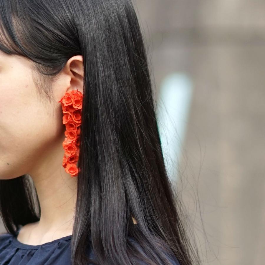 SIWA・紙和 fuji L イヤリング / ピアス オレンジ（片耳）AYUKO