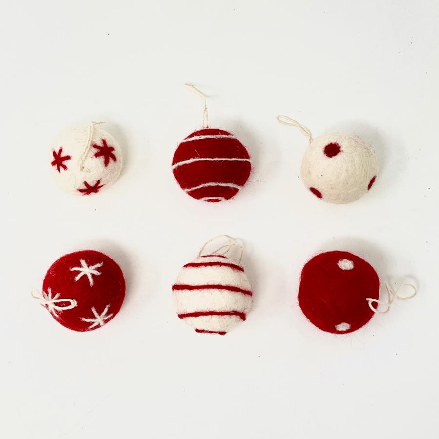 フェルトボール オーナメント ひも付き クリスマス 3.5cm undyed+ アン