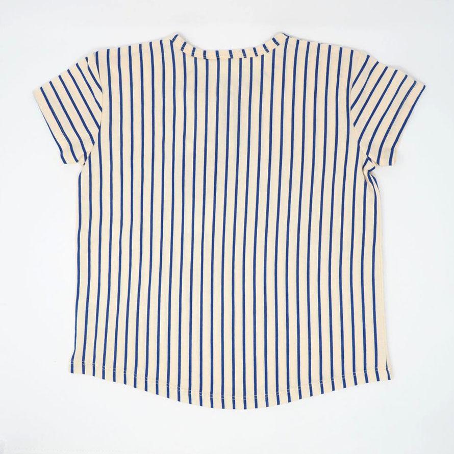 mini rodini ミニロディーニ Tシャツ（メール便対応）STRIPE BASEBALL TEE ブルー  ストライプ 野球ユニホーム風デザイン｜tiogruppen｜02