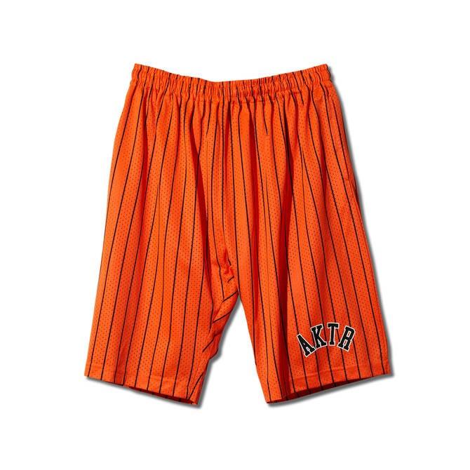 AKTR PENCIL STRIPE MESH SHORTS 【120-020002 】ORANGE | 