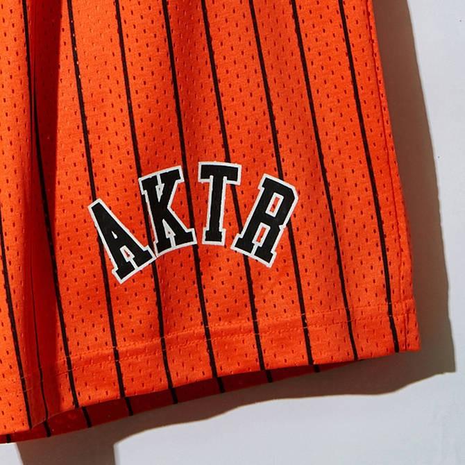 AKTR PENCIL STRIPE MESH SHORTS 【120-020002 】ORANGE |  | 01