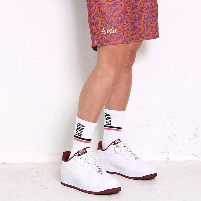 Arch drop line crew mid. socks【A323110】white/purple｜tipoff｜04