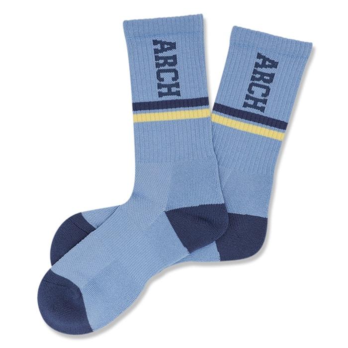 Arch drop line crew mid. socks【A323112】slate blue/navy | 