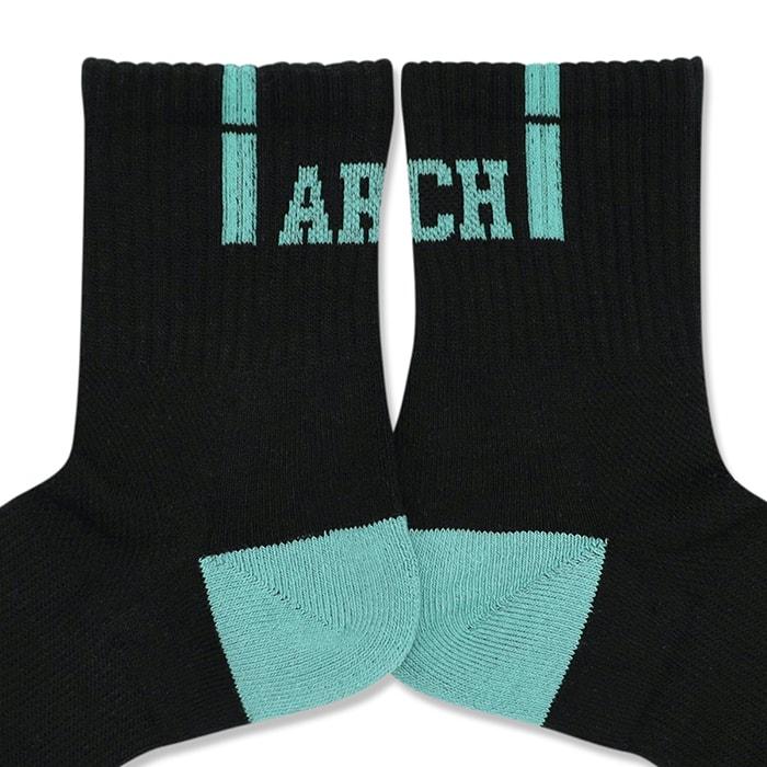 Arch  vertical crew socks 【A324101】black/mint |  | 02