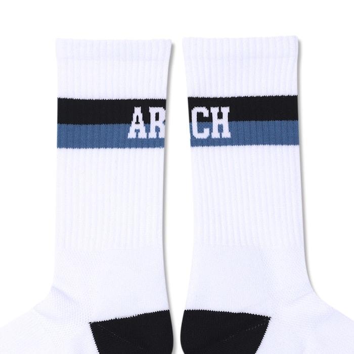 Arch bi-color crew mid. socks【A324104】white/blue |  | 02