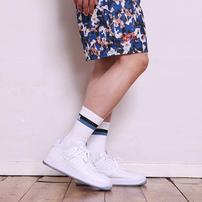 Arch bi-color crew mid. socks【A324104】white/blue |  | 04