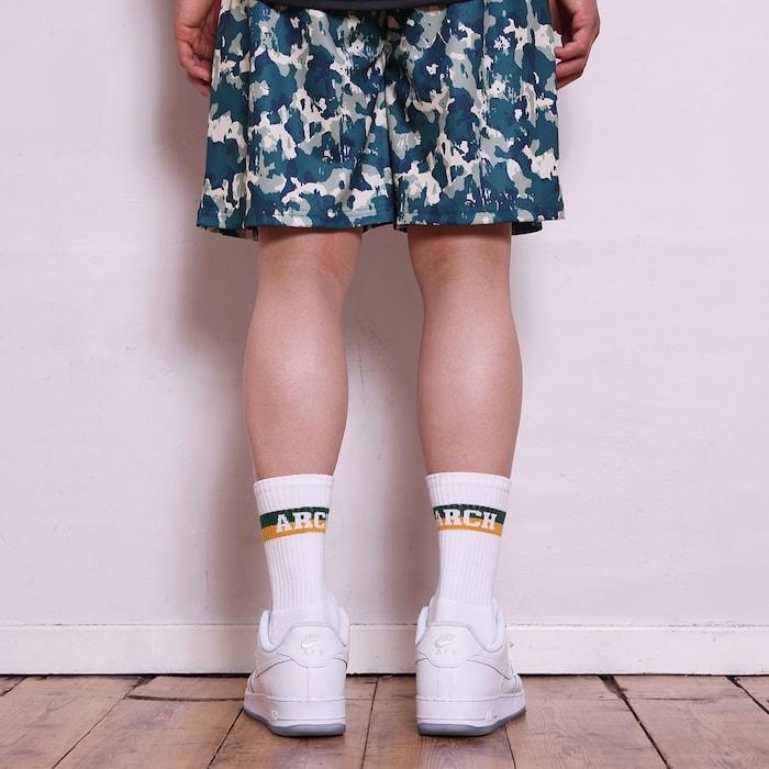 Arch bi-color crew mid. socks【A324105】white/viridian |  | 03