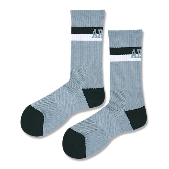 Arch bi-color crew mid. socks【A324107】stone blue/black |  | 01