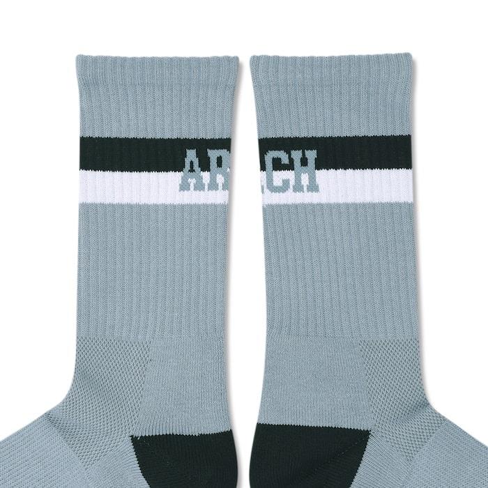 Arch bi-color crew mid. socks【A324107】stone blue/black |  | 02