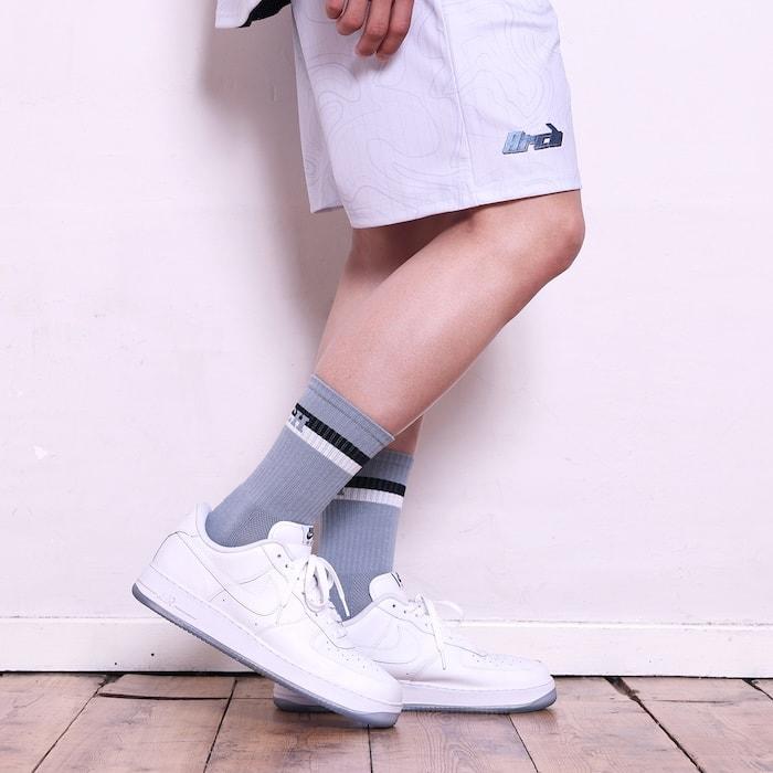 Arch bi-color crew mid. socks【A324107】stone blue/black |  | 03
