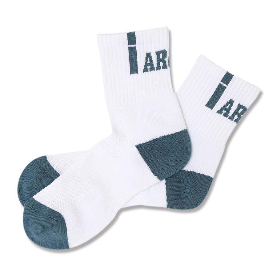 Arch  vertical crew socks 【A324109】white/blue | 