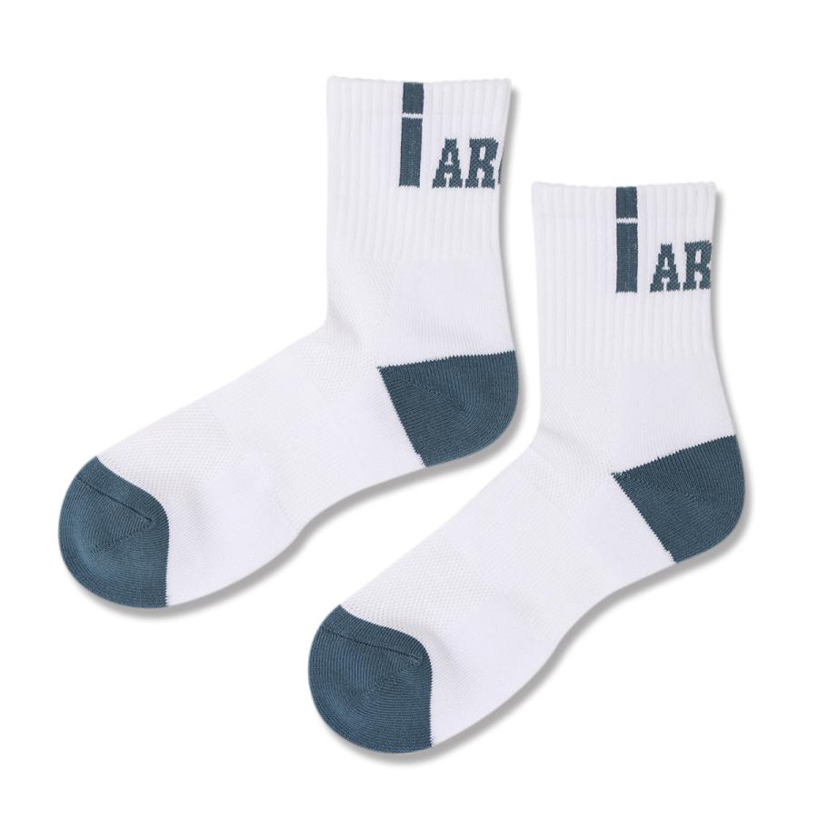Arch  vertical crew socks 【A324109】white/blue |  | 01