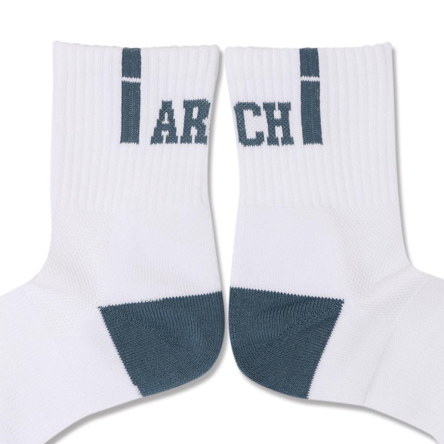 Arch  vertical crew socks 【A324109】white/blue |  | 02