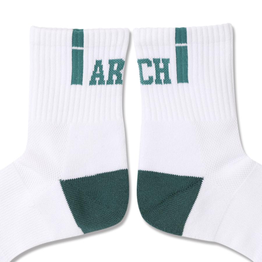 Arch  vertical crew socks 【A324110】white/teal |  | 02