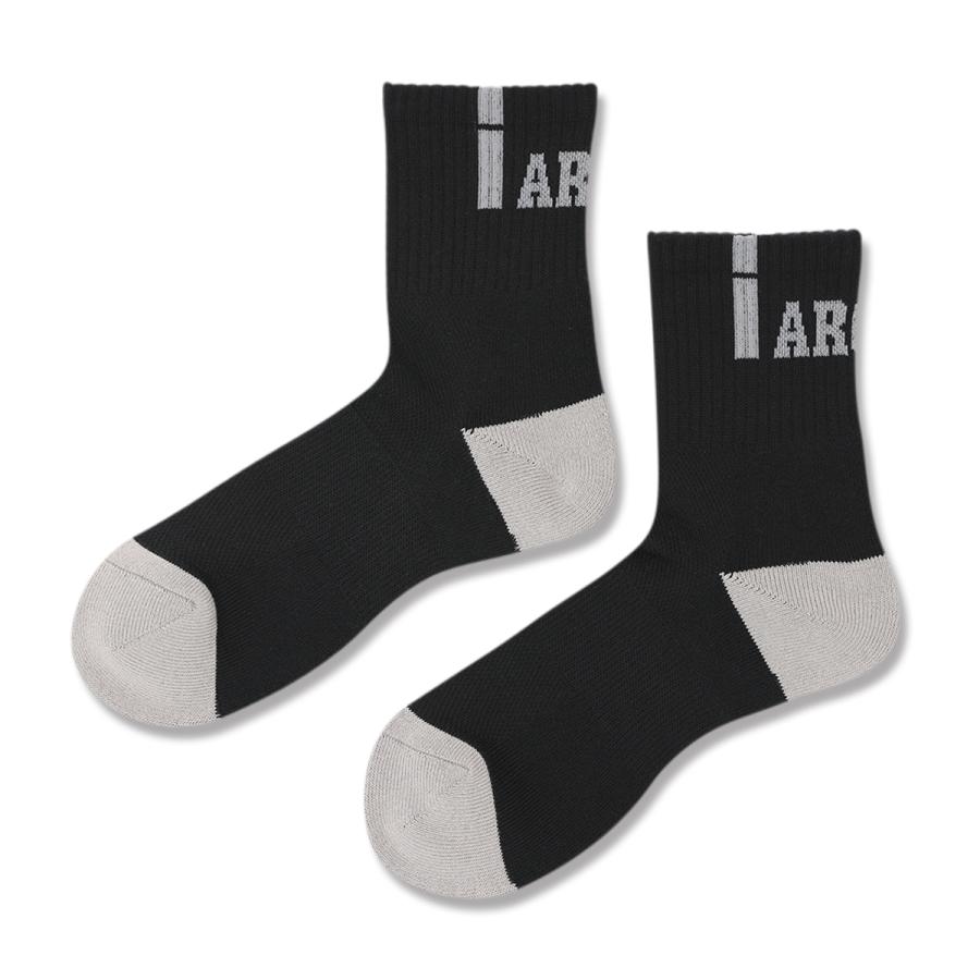Arch  vertical crew socks 【A324111】black/gray |  | 01
