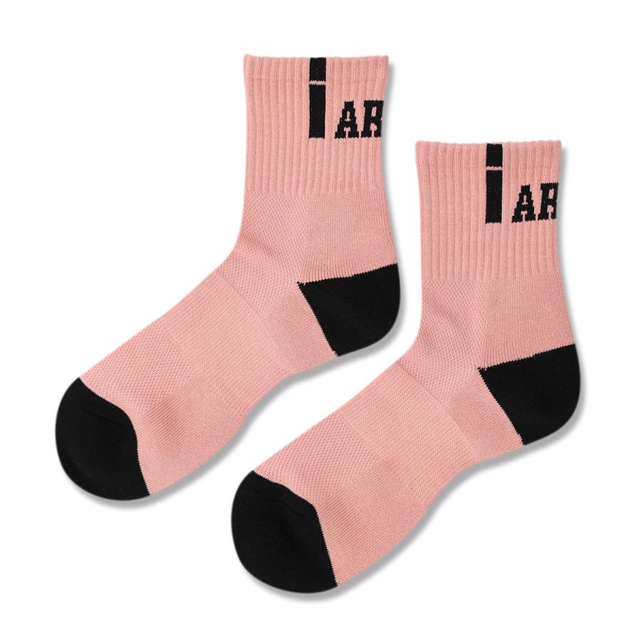 Arch  vertical crew socks 【A324112】coral/black |  | 01