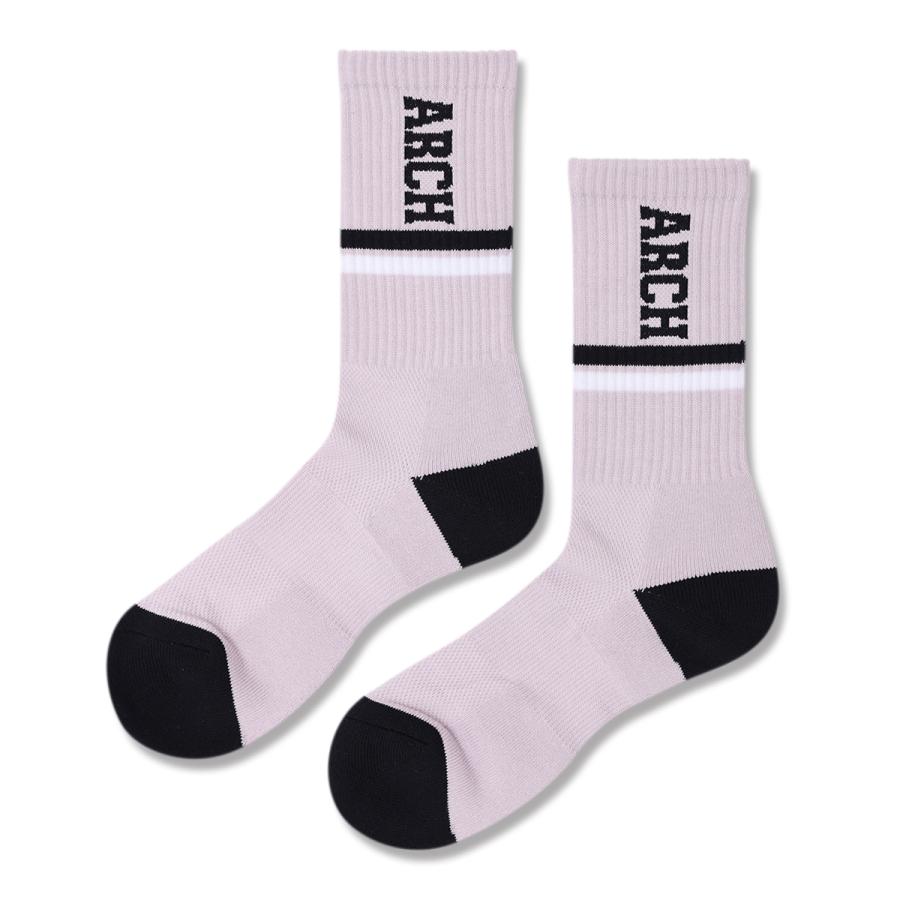 Arch drop line crew mid. socks【A325103】lilac/black |  | 01