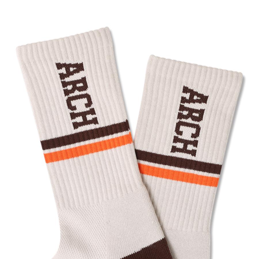 Arch drop line crew mid. socks【A325104】pale gray/brown |  | 02