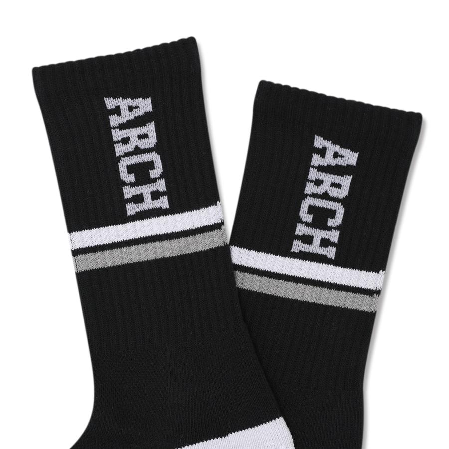 Arch drop line crew mid. socks【A325105】black/white |  | 02