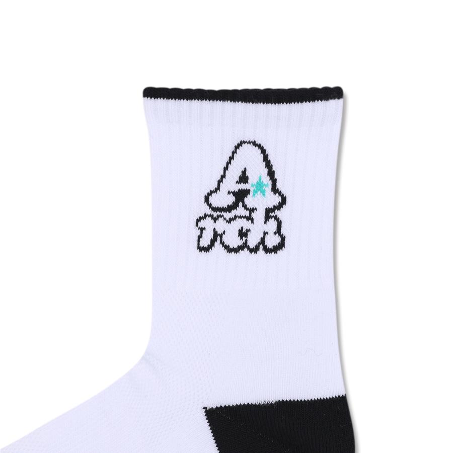 Arch playful logo crew socks【A325109】white/black |  | 02