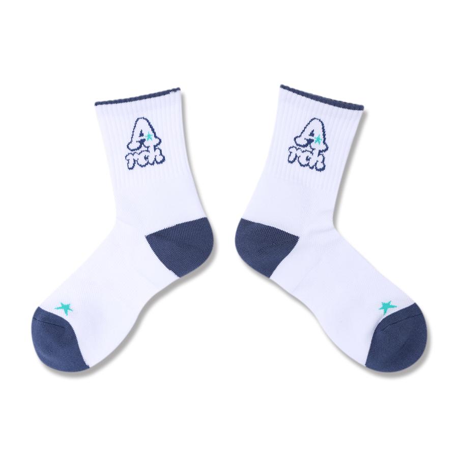 Arch playful logo crew socks【A325110】white/blue |  | 01