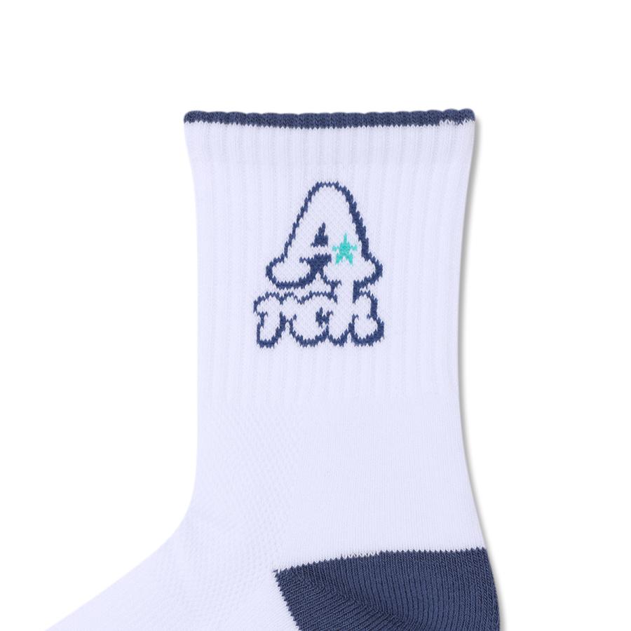 Arch playful logo crew socks【A325110】white/blue |  | 02