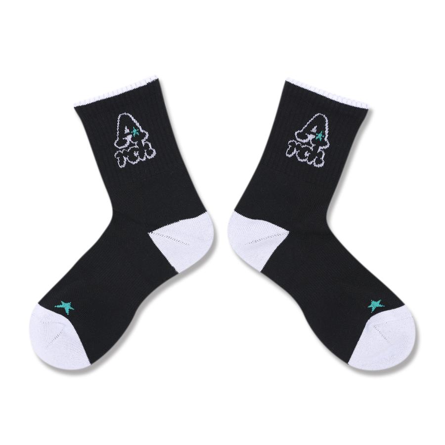 Arch playful logo crew socks【A325112】black/white |  | 01