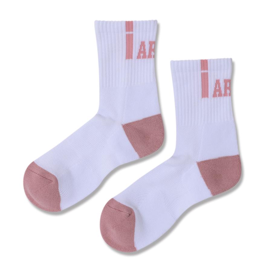 Arch  vertical crew socks 【A326101】white/peach beige |  | 01