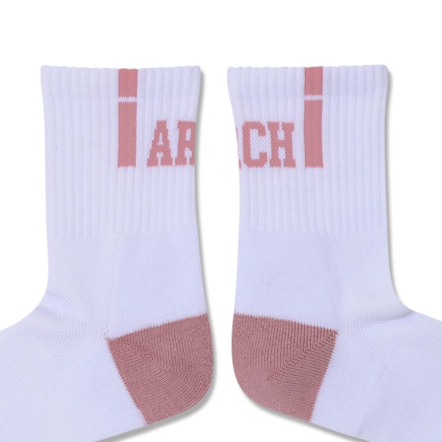 Arch  vertical crew socks 【A326101】white/peach beige |  | 02