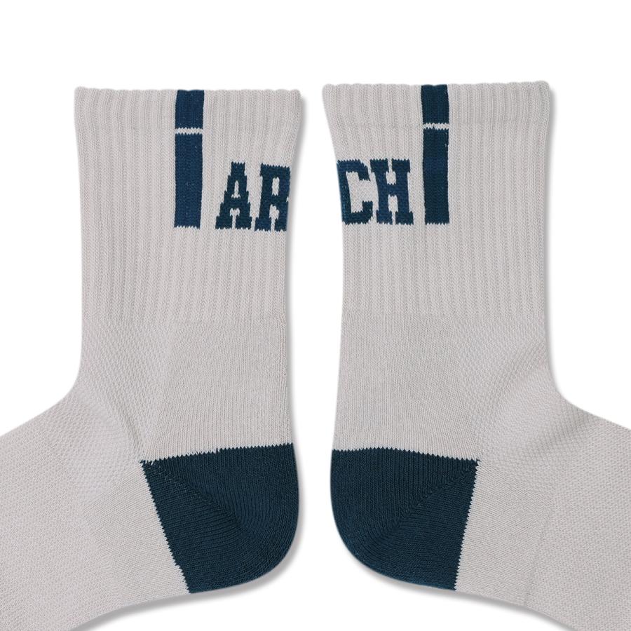 Arch  vertical crew socks 【A326102】pale gray/deep marine |  | 02