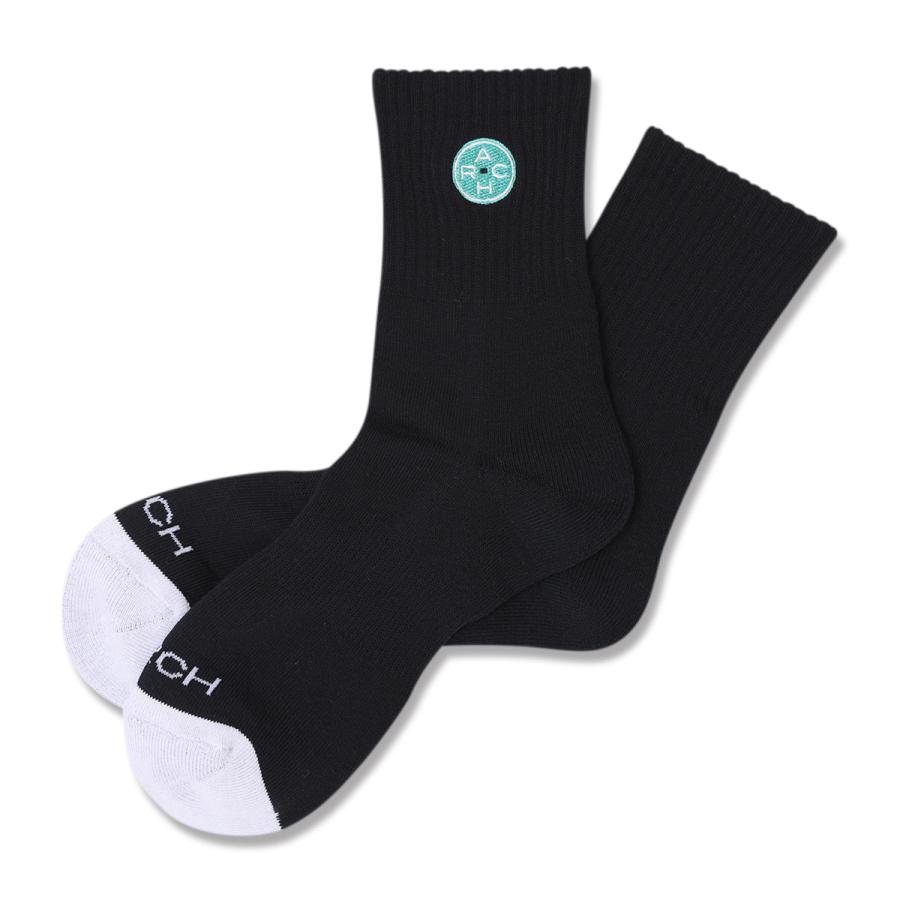 Arch  coin logo crew socks 【A326105】 black/mint | 