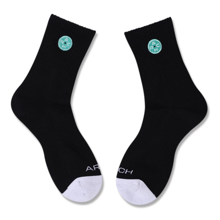 Arch  coin logo crew socks 【A326105】 black/mint |  | 01