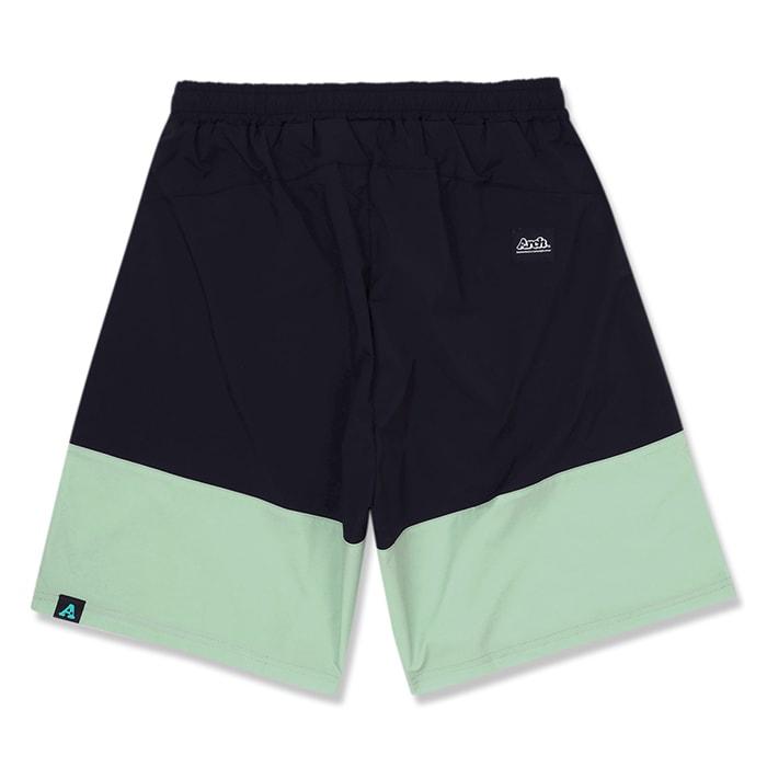 Arch two-tone flex shorts【B122128】black/mist green｜tipoff｜02