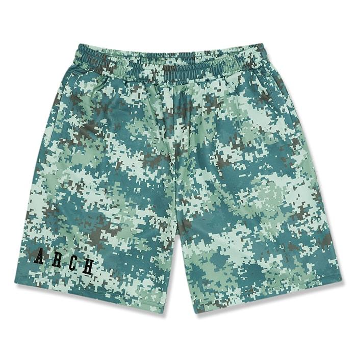 Arch overlap camo shorts【B124104】smoky green | 
