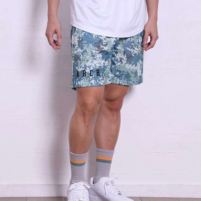 Arch overlap camo shorts【B124104】smoky green |  | 06