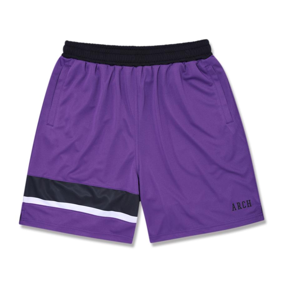 Arch one side paneled shorts【B126106】purple/black | 