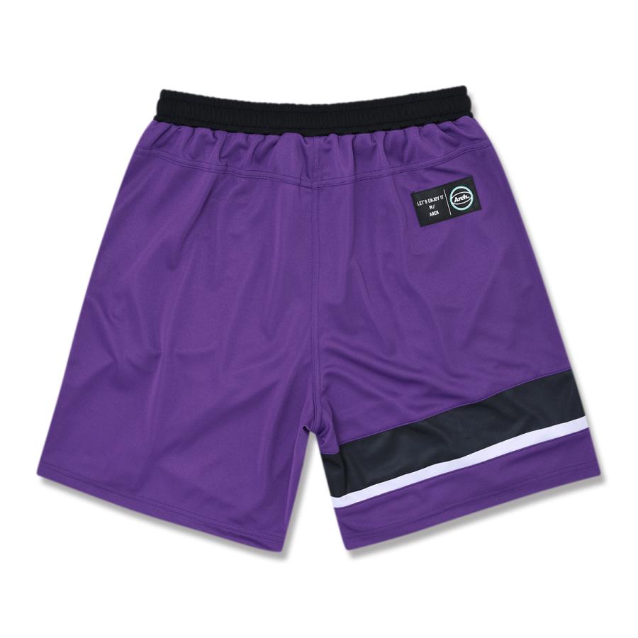 Arch one side paneled shorts【B126106】purple/black |  | 01