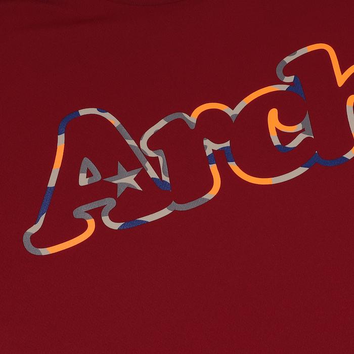 Arch camo outline logo tee【T121-169】burgundy｜tipoff｜03