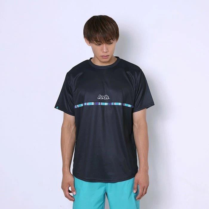 Arch print stripe tee【T124158】black |  | 06