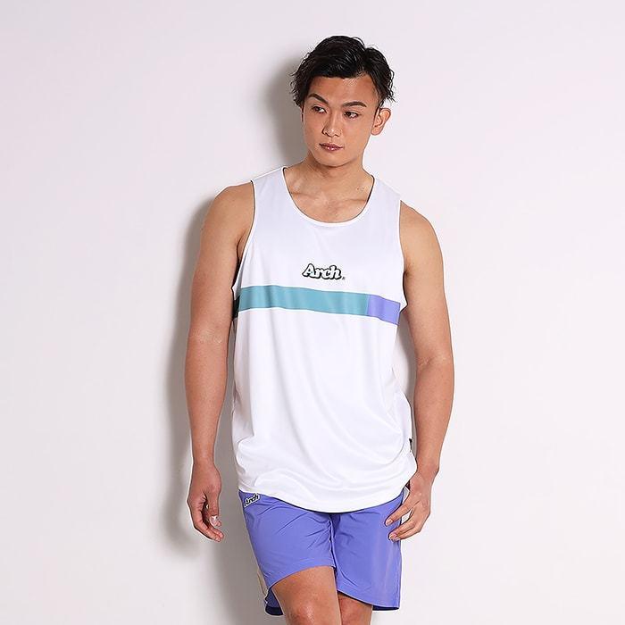 Arch color block rev. tank 【T222-104】white/black |  | 09